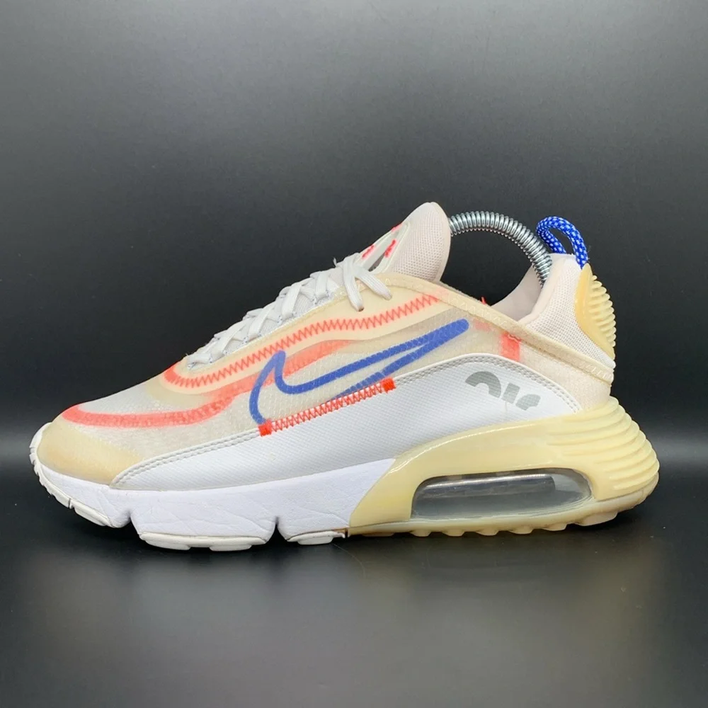 Nike Air Max 2090 White Racer Blue Crimson Running Shoes CT1290-100 Women’s Sz 9